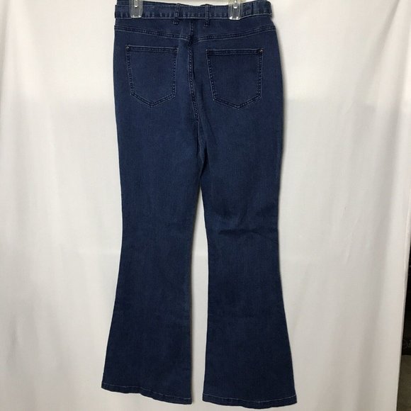 Flamingo Jeans Flamingo Womens High Rise Flare Leg Jeans Plus Size Xxl Blue Denim Stretch